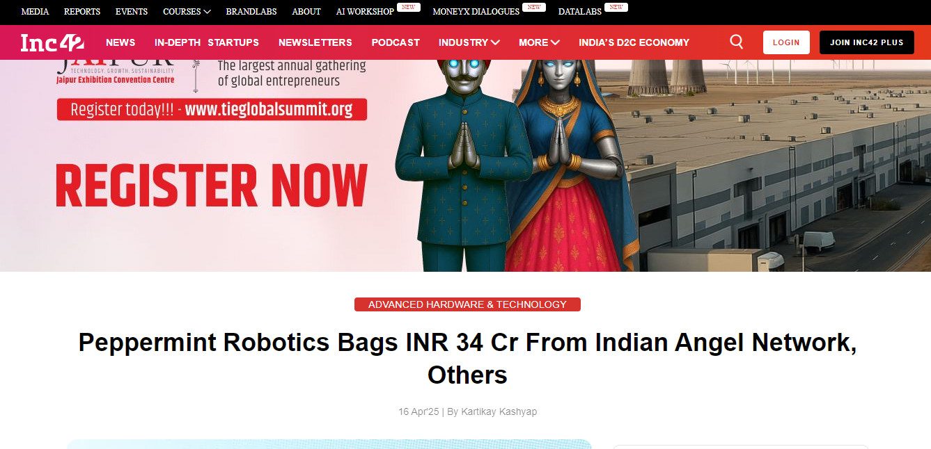Peppermint Robotics Bags INR 34 Cr From Indian Angel Network, Others