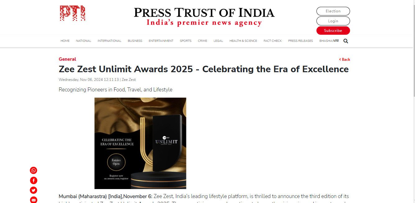 Zee Zest Unlimit Awards 2025 - Celebrating the Era of Excellence