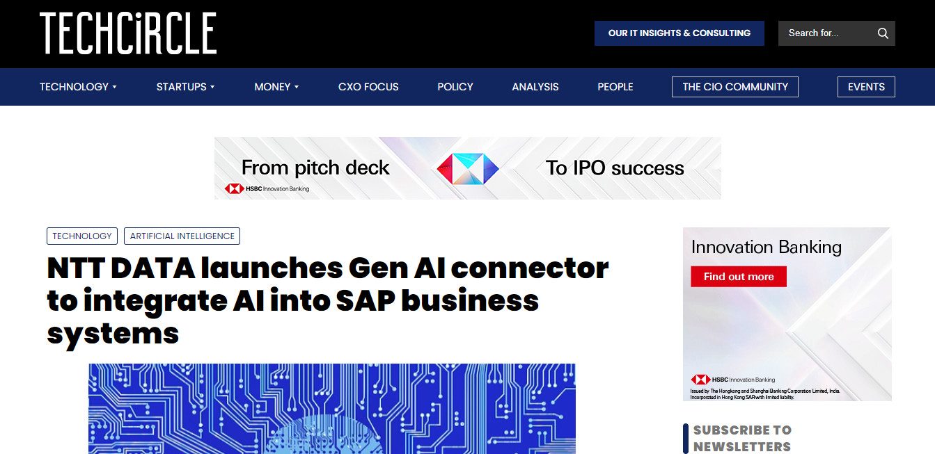NTT DATA launches Gen AI connector to integrate AI into SAP business systems