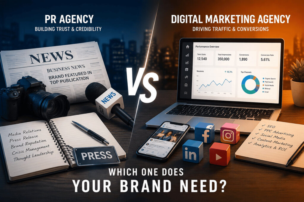 PR Agency vs Digital Marketing Agency: Which One Does Your Brand Actually Need?